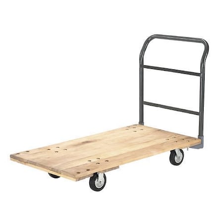 Global Industrial Platform Truck w/Hardwood Deck, 72 x 36, 1400 Lb. Capacity, 5 Rubber Casters 952507